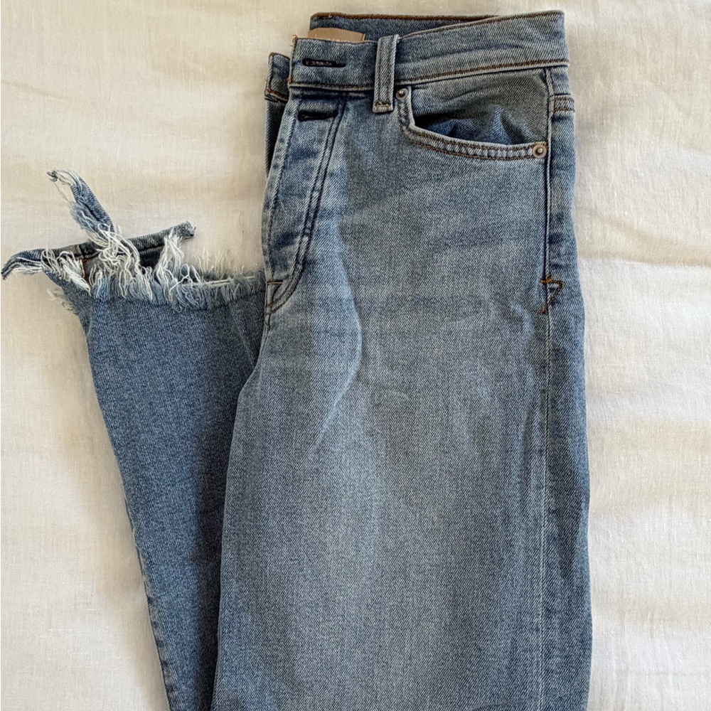 7 For All Mankind Distressed Blue Jeans